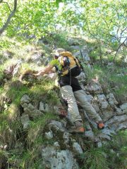 Il tratto di facile arrampicata