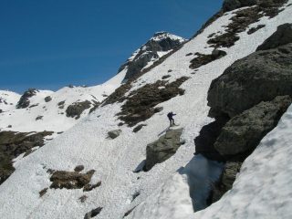 il brutto traverso sopra al salto di roccia