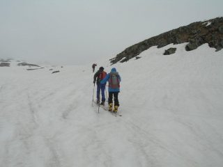 in salita nell'ampio vallone