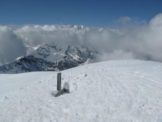 La vetta del Breithorn (croce sepolta)
