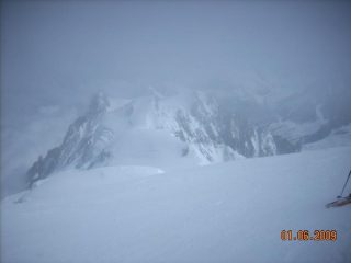 aguille du midi dalla vetta