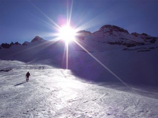 il sole sull'itinerario