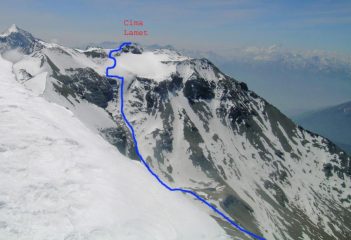 Itinerario Lamet, visto dalla Punta Roncia