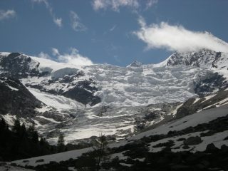 ghiacciaio sotto il rifugio