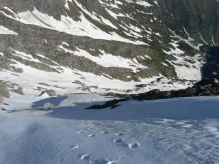 percorso visto dal colletto della cresta