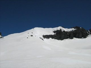 il pendio finale con il traverso