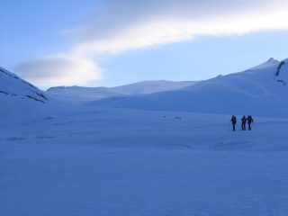 In uscita dalla seraccata centrale, verso il Grossfirn.