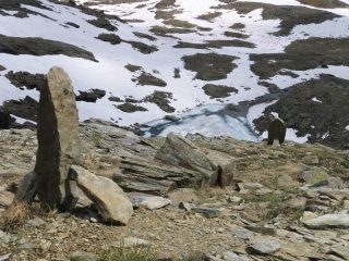 ometti costruiti in giornata all'uscita dal canale detritico