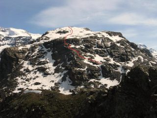 seconda parte del pendio roccioso vista dal Palon