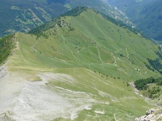 dalla cima un tratto della salita