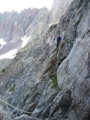 La traversata per superare la cascata