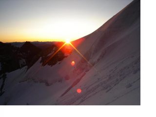 E l'alba su al Pizzo Palu'