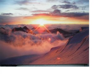 Anche lo Swischbergengletscher ora si tinge di rosso...