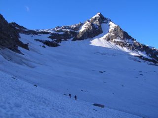 La via di salita alla Becca di Monciair