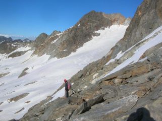 Discesa sul ghiacciaio d'Arolla.