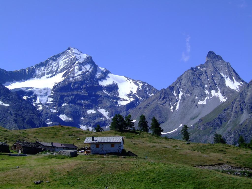 Grivola e Grand Nomenon con in primo piano l'alpe la Pierre