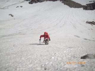 sul ghiacciaio Nord del Gelas