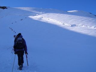 Alla base del pendio finale
