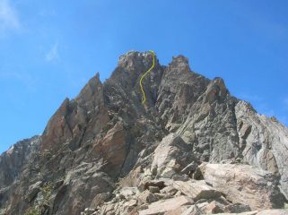 L' itinerario sul torrione sommitale del Monveso.