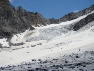 ghiacciao Tseudet e col Gouille al ritorno