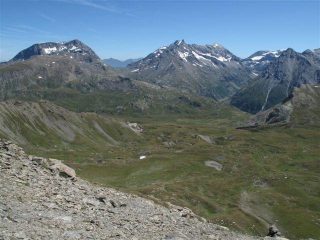 Il vallone di salita al colle e dietro Ambin, Sommeiller, ecc