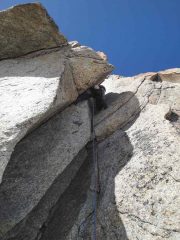 il bel diedro/camino del 5° tiro