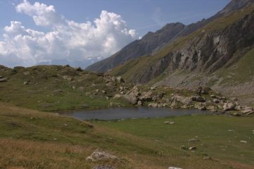 un piccolo laghetto nella conca erbosa di quota 2400 m. (22-8-2009)