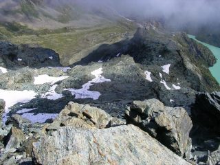 In basso il percorso di salita