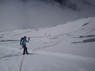 discesa nella zona crepacciata