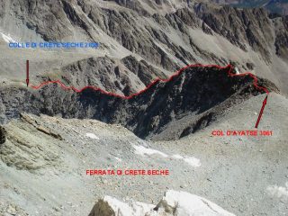 la ferrata vista dal colle di mont gele