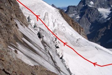 Ripido scivolo finale su cui passa la normale: ovviamente impercorribile in questo periodo.