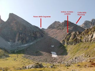 La parte sommitale del vallone della Camosciera e la pietraia terminale