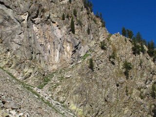 Il canalone diagonale da salire