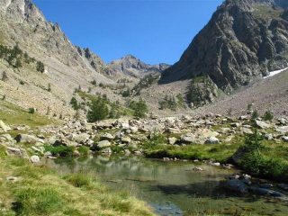 Il vallone verso il Rifugio Morelli e in fondo il Chiapous