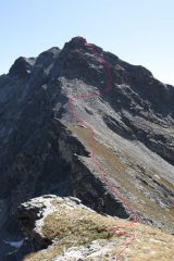 percorso seguito per risalire il versante ovest del pelvo d'elva