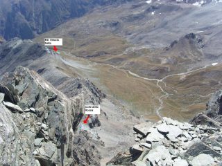 02 - Colle della Rossa e rif.Vittorio Sella visti dalla punta Rossa