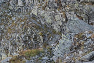 Il primo tratto esposto, appena dopo il passaggio