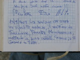 Annotazione sul libro di vetta