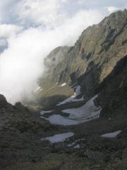 Il vallone di discesa dal Col Bessun.