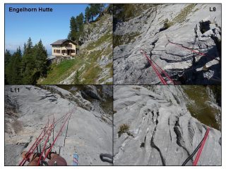 Engelhorn Hutte; due momenti della salita; la roccia degli Engelhorner.