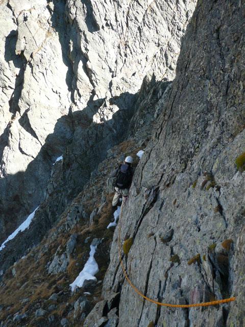 la cengia della normale sul versante nord