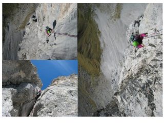 alcuni momenti dell'arrampicata