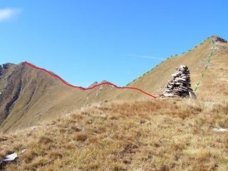 Il percorso dal terzo ometto in cresta