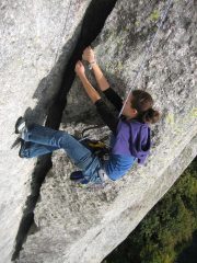 Valentina in azione nel diedro.