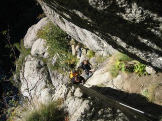 Le forre della Val Livicina lungo il percorso di avvicinamento alla cengia  del Precipizio degli Asteroidi.