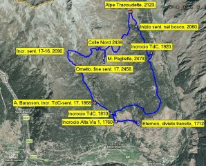 mappa itinerario con traccia GPS