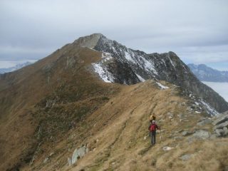 Il Pizzo Tignolino e il tratto finale dal passo di Basagrana