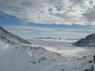 veduta dalla cima con la cresta percorsa