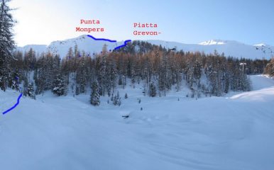 Itinerario Piatta Grevon e Punta de Monpers