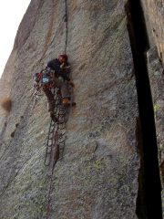 Davide sulla fessura dell'ultimo tiro